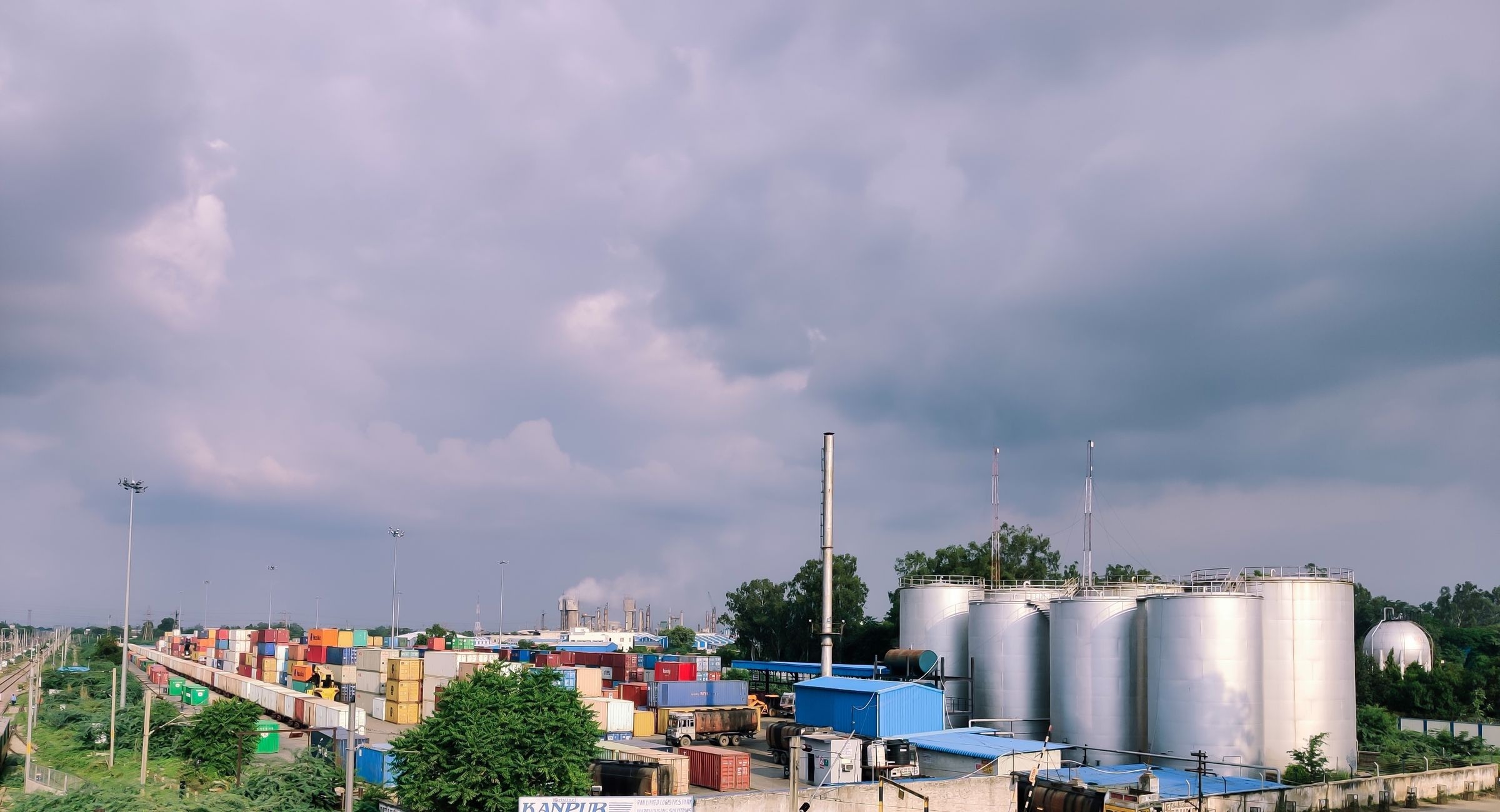 rail and cargo storage yard