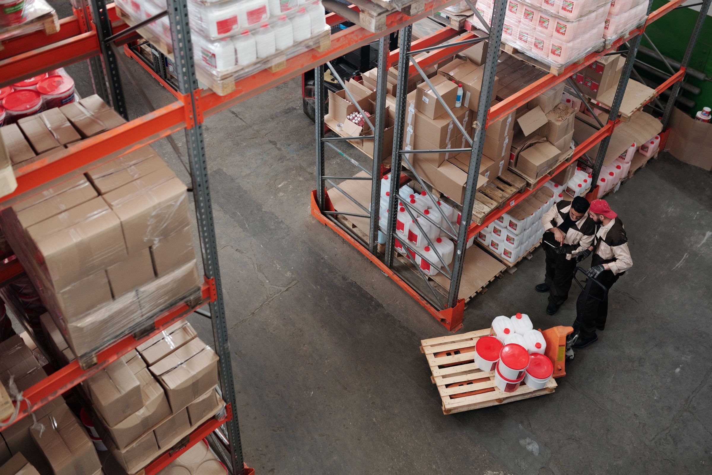 Warehouse workers handling inventory and distribution