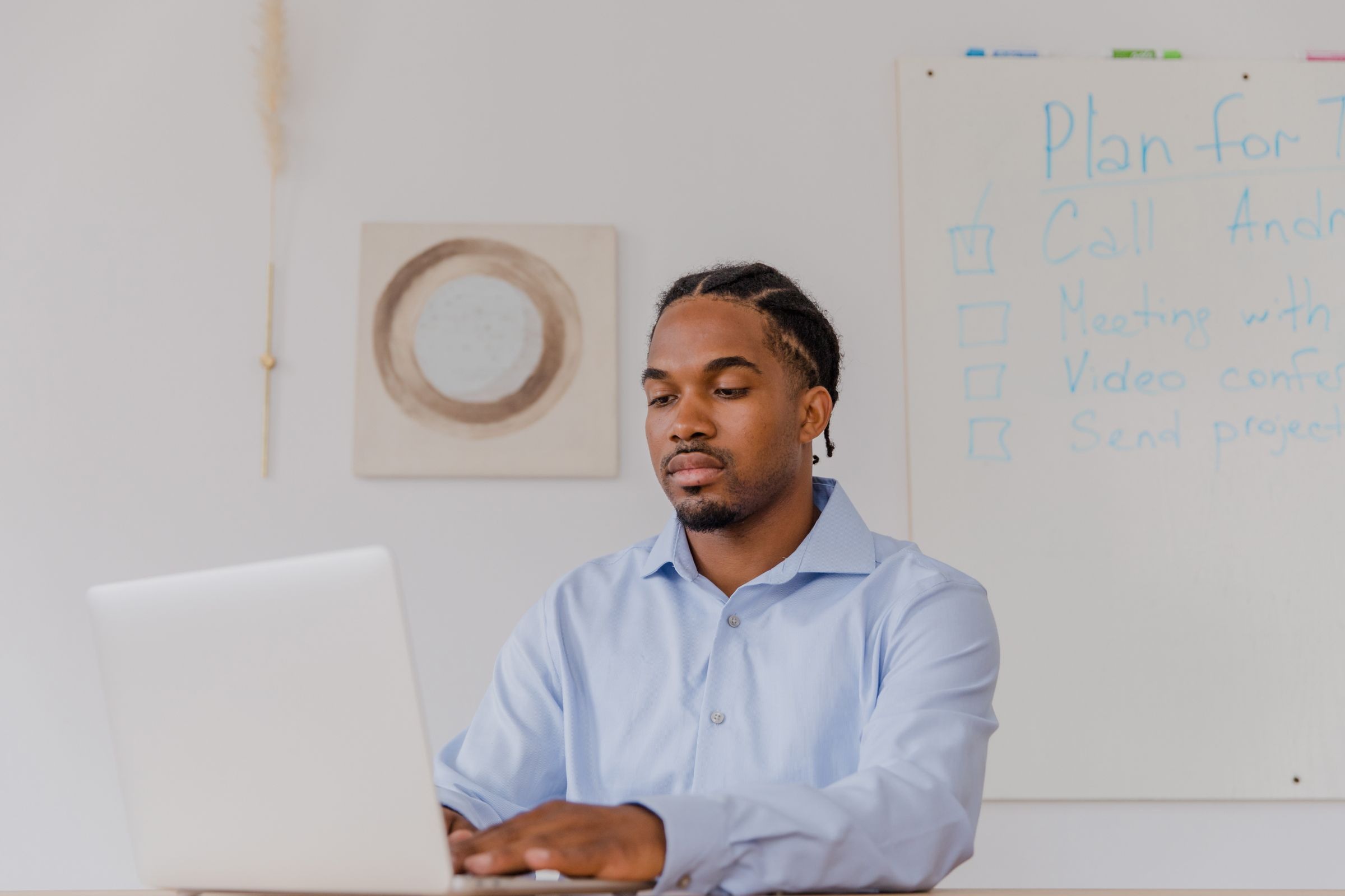 Professional planning and laptop work