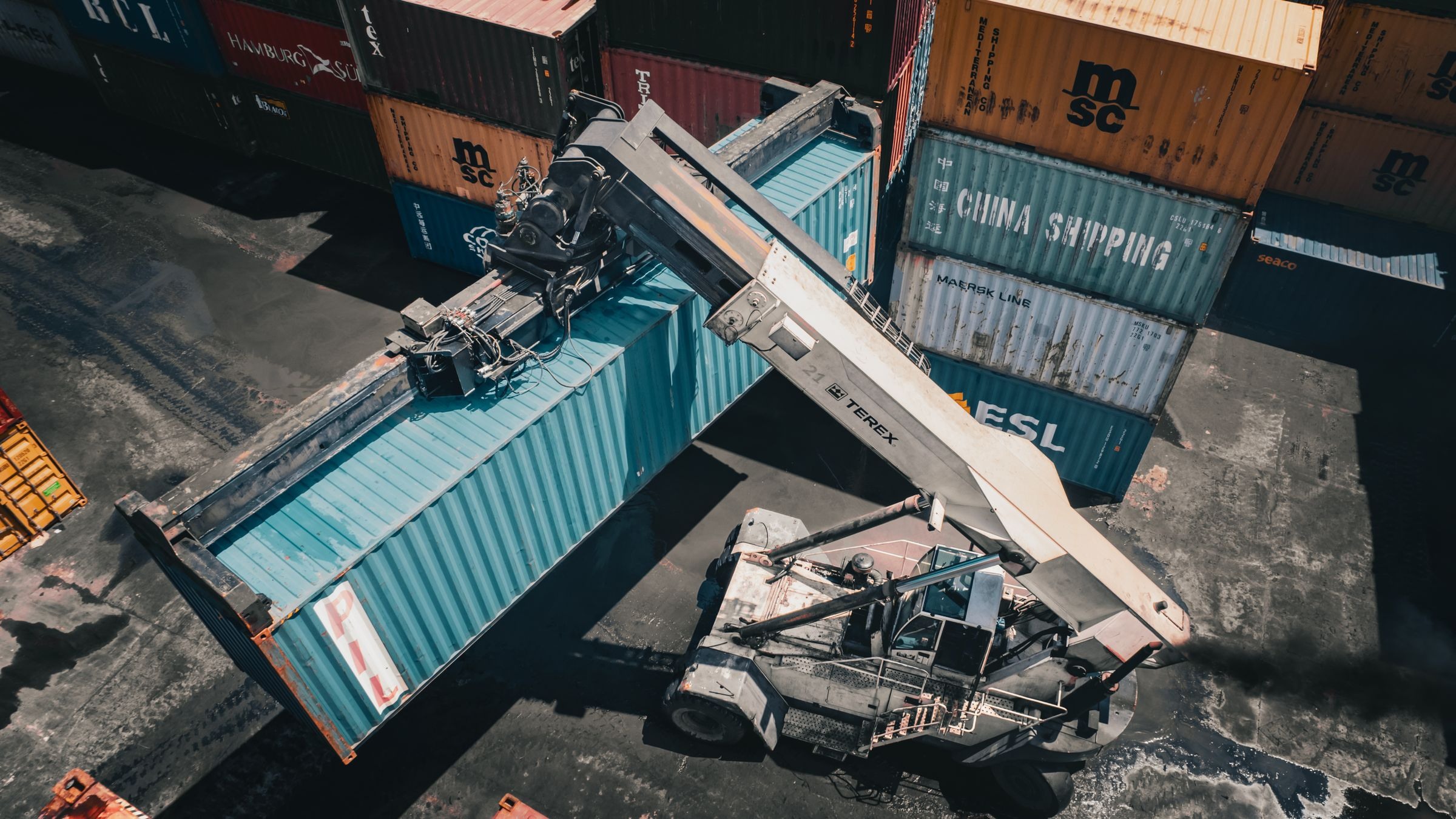 Container handling at Dar es Salaam port, Tanzania